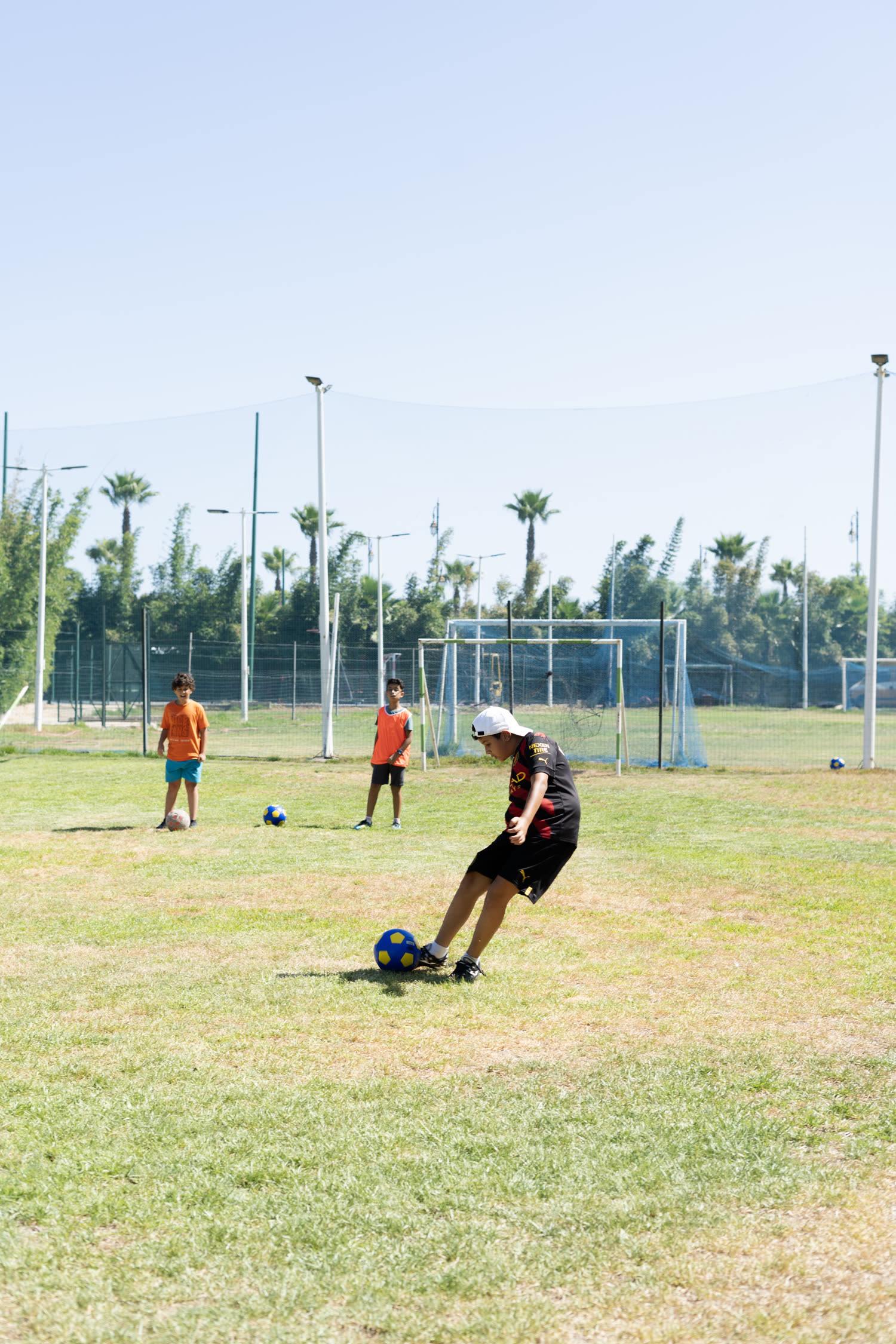 Entraînement de football au camp