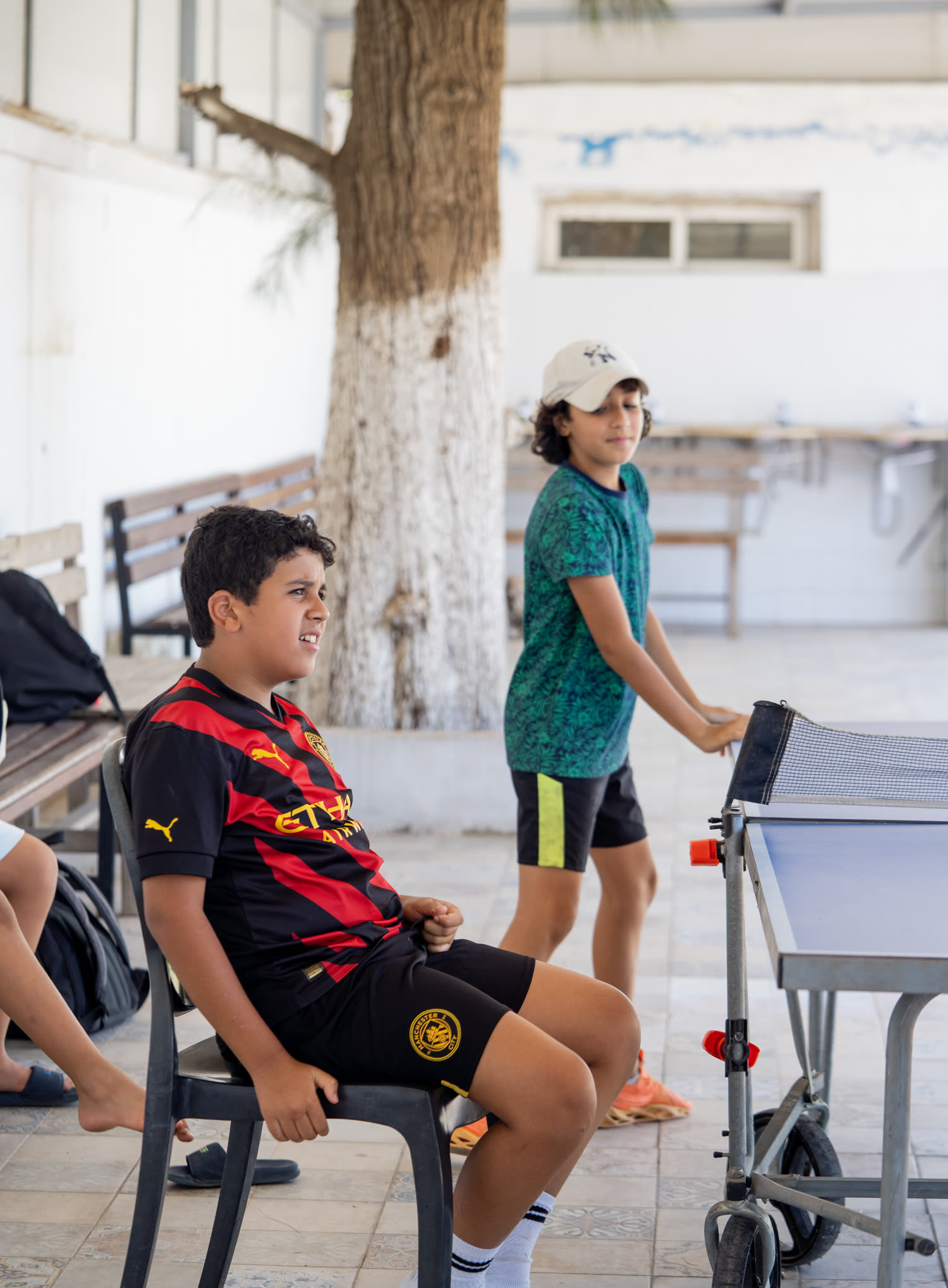 Tennis de table entre campeurs