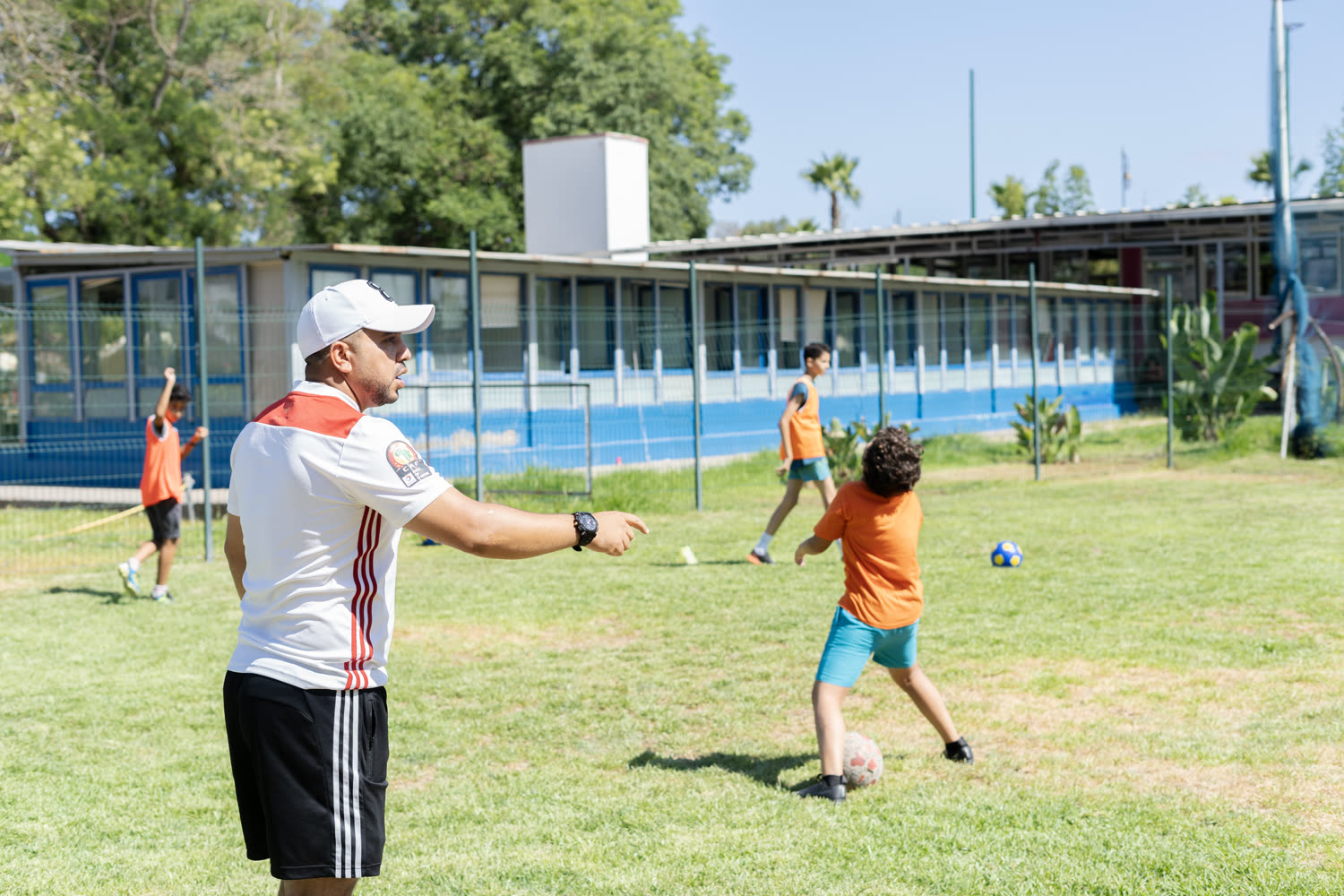 Football au camp d'été
