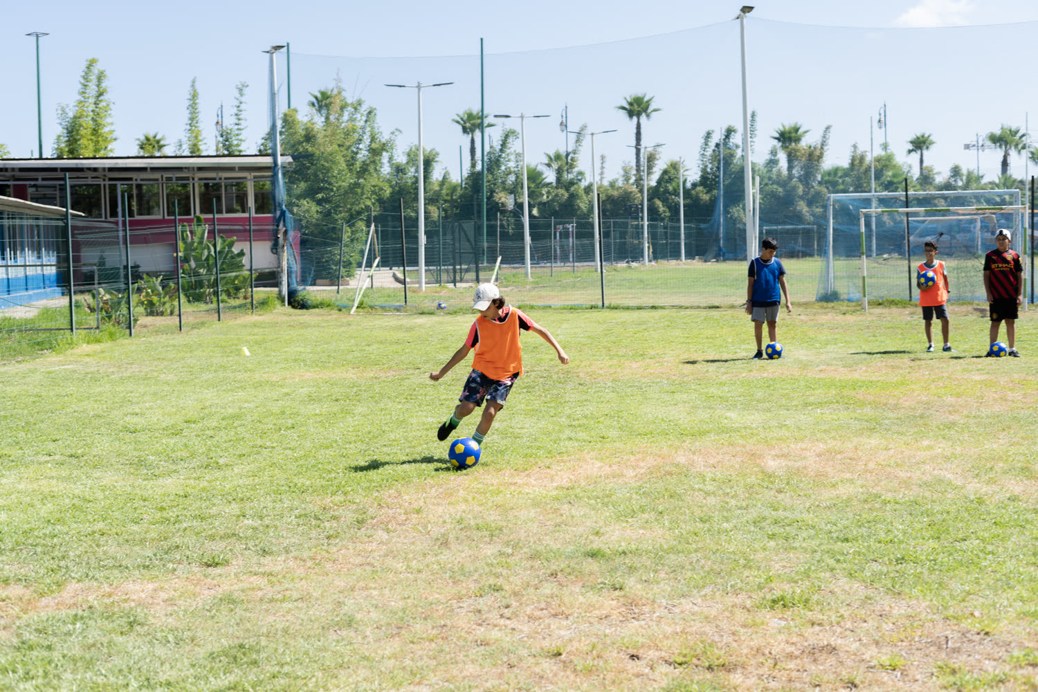 Football au camp d'été